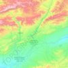 Topografische kaart caïdat d'Aït Sedrate Jbel, hoogte, reliëf