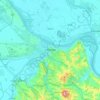 Topografische kaart Belgrade, hoogte, reliëf