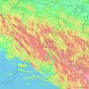 Topografische kaart Federatie van Bosnië en Herzegovina, hoogte, reliëf