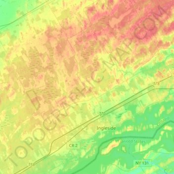 Topografische kaart Osnabruck, hoogte, reliëf