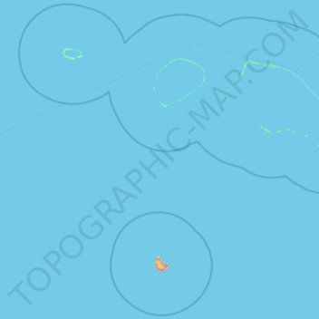 Topografische kaart Tuamotu-Gambier, hoogte, reliëf