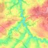 Topografische kaart Jugon-les-Lacs, hoogte, reliëf