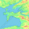 Topografische kaart Communauté de communes Presqu’île de Crozon-Aulne Maritime, hoogte, reliëf