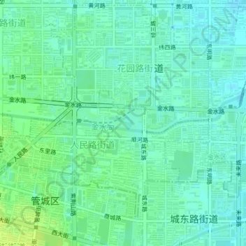 Topografische kaart 紫荆山公园, hoogte, reliëf