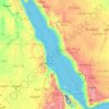Topografische kaart Rode Zee, hoogte, reliëf