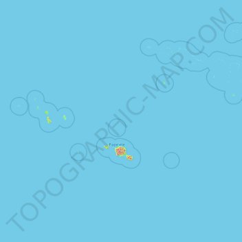 Topografische kaart Îles de la Société, hoogte, reliëf