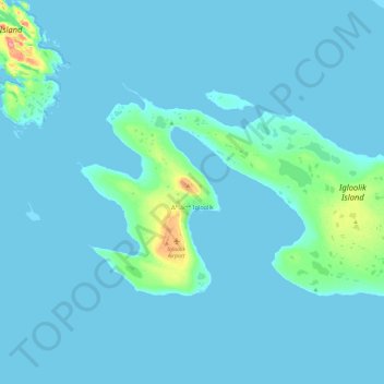 Topografische kaart Igloolik, hoogte, reliëf