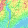 Topografische kaart Westchester County, hoogte, reliëf