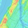 Topografische kaart Manhattan, hoogte, reliëf