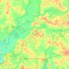 Topografische kaart Gibson County, hoogte, reliëf