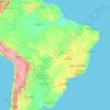 Topografische kaart Brazilië, hoogte, reliëf