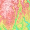 Topografische kaart Åseral, hoogte, reliëf