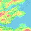 Topografische kaart Fife, hoogte, reliëf