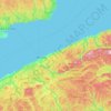 Topografische kaart La Matanie, hoogte, reliëf