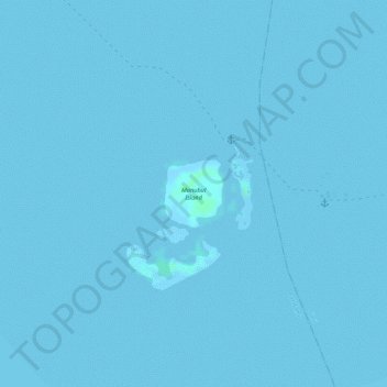 Topografische kaart Manubul Island, hoogte, reliëf