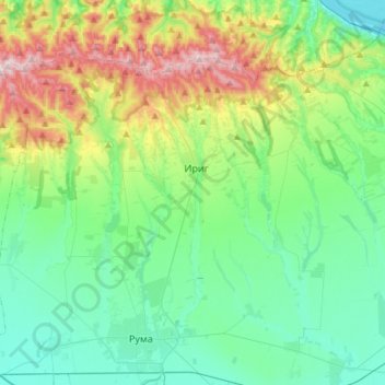 Topografische kaart Irig Municipality, hoogte, reliëf