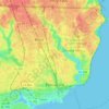 Topografische kaart Pensacola, hoogte, reliëf