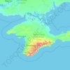 Topografische kaart Crimean Peninsula, hoogte, reliëf