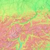 Topografische kaart Tirol, hoogte, reliëf