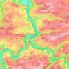 Topografische kaart Dinant, hoogte, reliëf