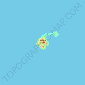 Topografische kaart Ambitle Island, hoogte, reliëf