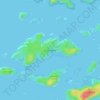 Topografische kaart Crib Island, hoogte, reliëf