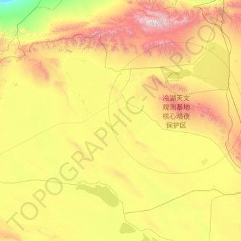 Topografische kaart 冷湖镇, hoogte, reliëf