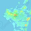 Topografische kaart North Uist, hoogte, reliëf