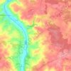 Topografische kaart Abzac, hoogte, reliëf
