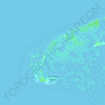 Topografische kaart Kulassian Island, hoogte, reliëf
