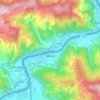 Topografische kaart Crvica, hoogte, reliëf