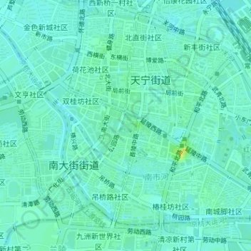 Topografische kaart 人民公园, hoogte, reliëf