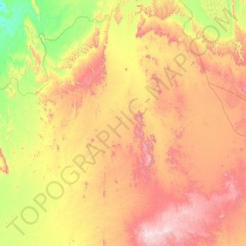Topografische kaart In Amguel ⵄⵉⵏ ⴰⵎⴳⴻⵍ عين أمقل, hoogte, reliëf