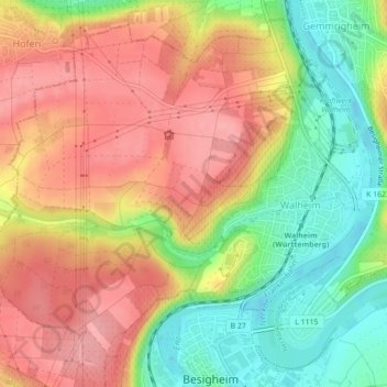 Topografische kaart 74399, hoogte, reliëf