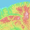 Topografische kaart Parc national de la Gaspésie, hoogte, reliëf