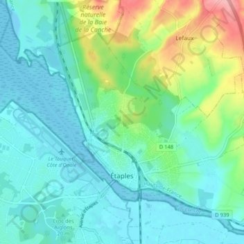 Topografische kaart Stapel, hoogte, reliëf