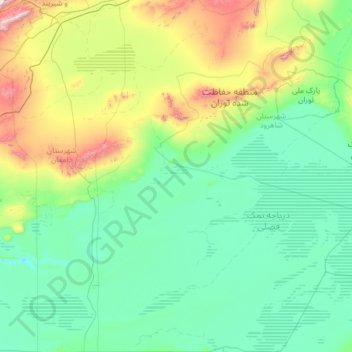 Topografische kaart دهستان طرود, hoogte, reliëf