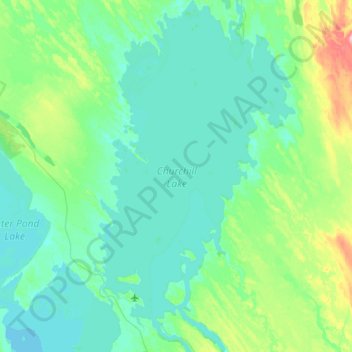 Topografische kaart Churchill Lake, hoogte, reliëf