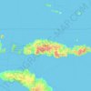 Topografische kaart Isla de Flores, hoogte, reliëf