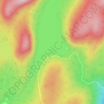 Topografische kaart Lac Saint-Thomas, hoogte, reliëf
