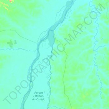 Topografische kaart Caseara, hoogte, reliëf