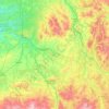 Topografische kaart Cher, hoogte, reliëf