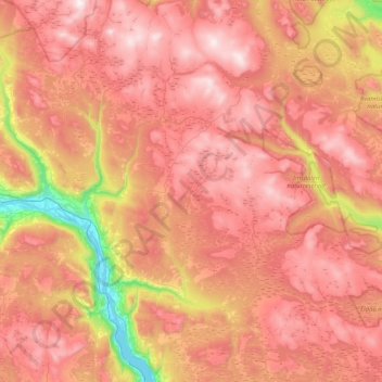 Topografische kaart Ringebu, hoogte, reliëf