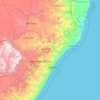 Topografische kaart KwaZoeloe-Natal, hoogte, reliëf