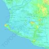 Topografische kaart Greater Monrovia, hoogte, reliëf