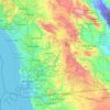Topografische kaart San Diego County, hoogte, reliëf
