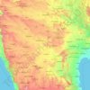 Topografische kaart Krishna River, hoogte, reliëf