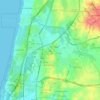 Topografische kaart Hadera, hoogte, reliëf