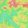 Topografische kaart Cerkno, hoogte, reliëf