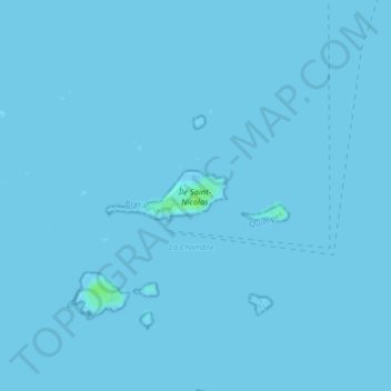 Topografische kaart Île Saint-Nicolas, hoogte, reliëf
